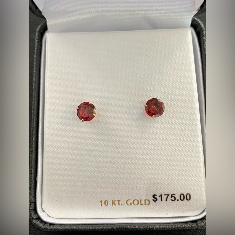 Garnet Earrings 10K Gold